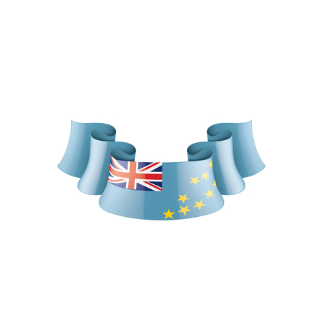 Tuvalu national flag, vector illustration on a white backgroundのイラスト素材
