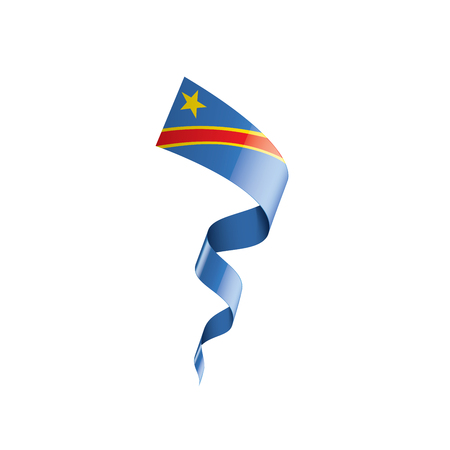 Democratic Republic of the Congo national flag, vector illustration on a white backgroundのイラスト素材