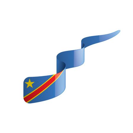 Democratic Republic of the Congo national flag, vector illustration on a white backgroundのイラスト素材