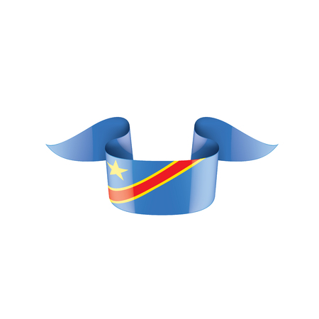 Democratic Republic of the Congo national flag, vector illustration on a white backgroundのイラスト素材