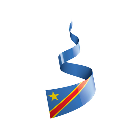 Democratic Republic of the Congo national flag, vector illustration on a white backgroundのイラスト素材