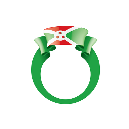 Burundi national flag, vector illustration on a white backgroundのイラスト素材