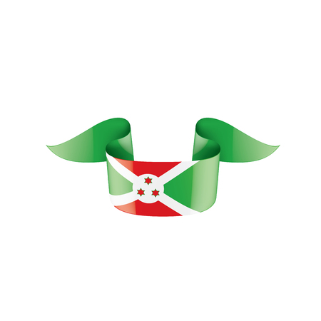 Burundi national flag, vector illustration on a white backgroundのイラスト素材
