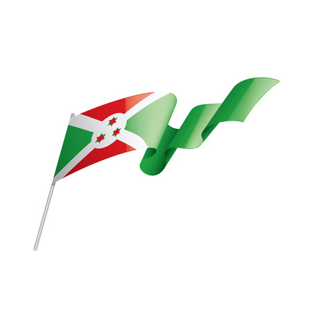 Burundi national flag, vector illustration on a white backgroundのイラスト素材