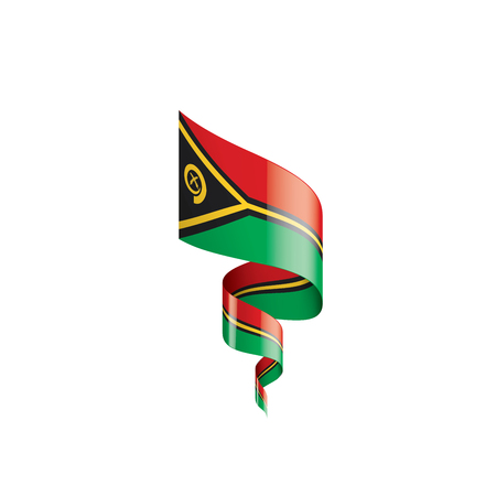 Vanuatu national flag, vector illustration on a white backgroundのイラスト素材