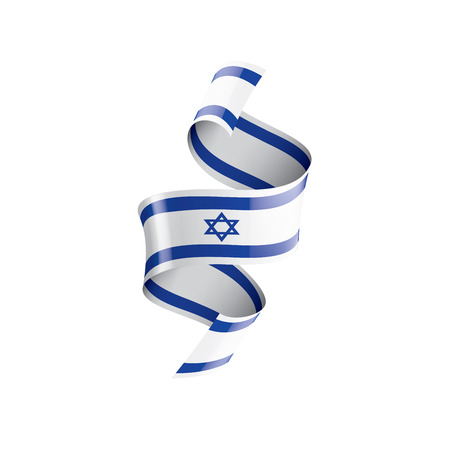 Israel flag, vector illustration on a white backgroundのイラスト素材