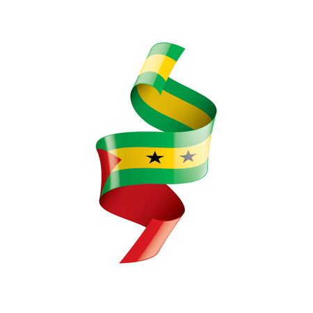 Sao Tome and Principe national flag, vector illustration on a white backgroundのイラスト素材