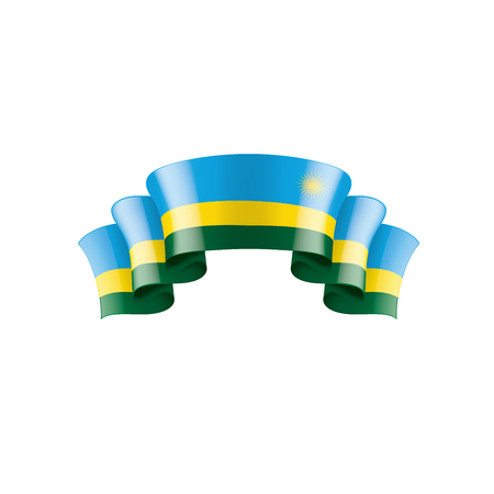 Rwanda national flag, vector illustration on a white backgroundのイラスト素材