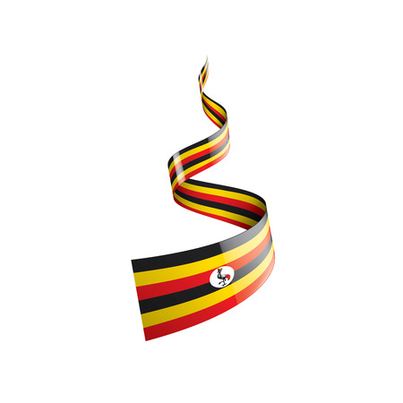 Uganda flag, vector illustration on a white backgroundのイラスト素材
