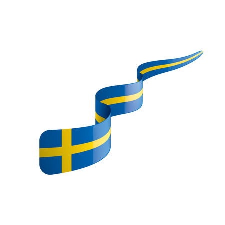 Sweden national flag, vector illustration on a white backgroundのイラスト素材