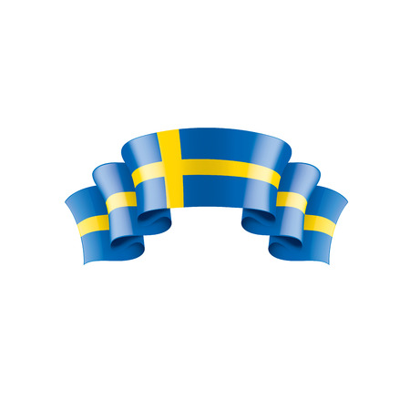 Sweden national flag, vector illustration on a white backgroundのイラスト素材