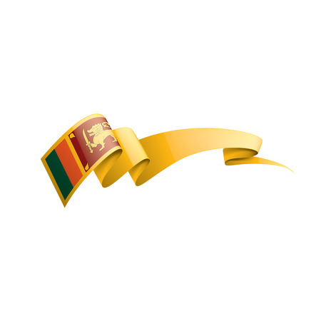 Sri Lanka national flag, vector illustration on a white backgroundのイラスト素材