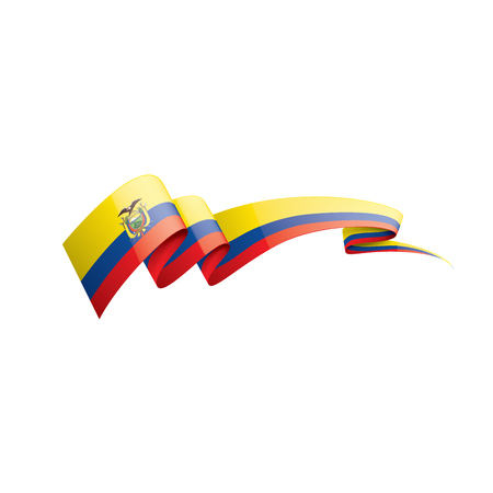 Ecuador national flag, vector illustration on a white backgroundのイラスト素材