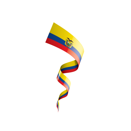 Ecuador national flag, vector illustration on a white backgroundのイラスト素材