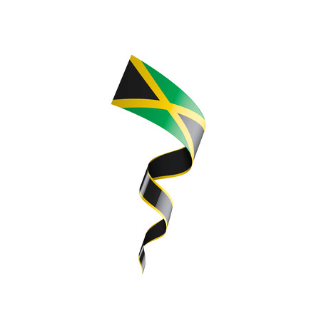 Jamaica national flag, vector illustration on a white backgroundのイラスト素材