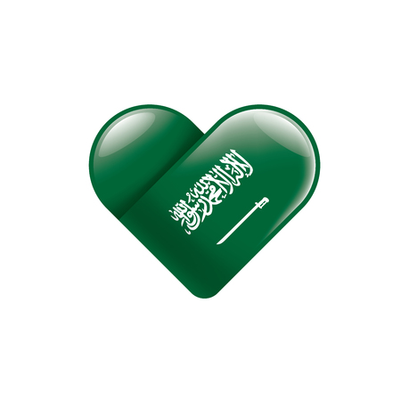 Saudi Arabia national flag, vector illustration on a white backgroundのイラスト素材
