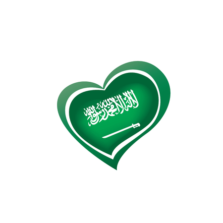 Saudi Arabia national flag, vector illustration on a white backgroundのイラスト素材