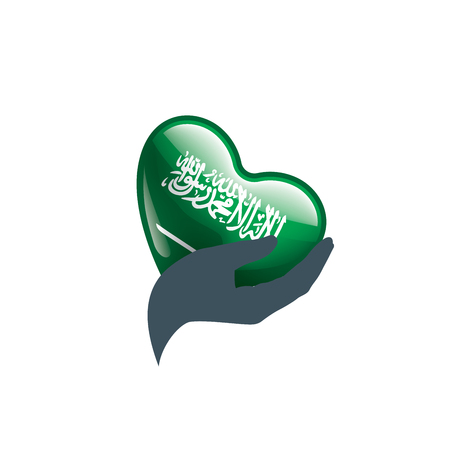 Saudi Arabia national flag, vector illustration on a white backgroundのイラスト素材
