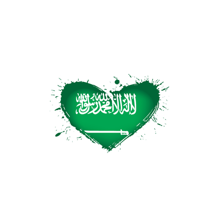 Saudi Arabia flag, vector illustration on a white backgroundのイラスト素材