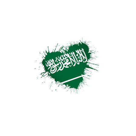 Saudi Arabia flag, vector illustration on a white backgroundのイラスト素材