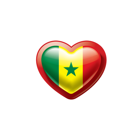 Senegal national flag, vector illustration on a white backgroundのイラスト素材