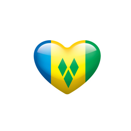 Saint Vincent and the Grenadines national flag, vector illustration on a white backgroundのイラスト素材