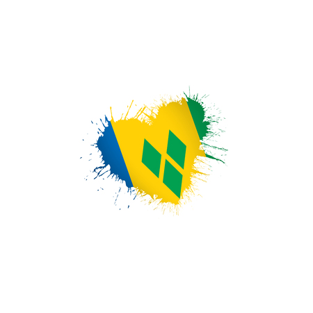 Saint Vincent and the Grenadines national flag, vector illustration on a white backgroundのイラスト素材