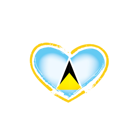 Saint Lucia national flag, vector illustration on a white backgroundのイラスト素材