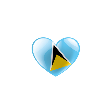 Saint Lucia national flag, vector illustration on a white backgroundのイラスト素材