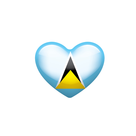 Saint Lucia national flag, vector illustration on a white backgroundのイラスト素材