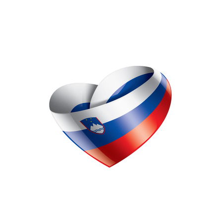Slovenia national flag, vector illustration on a white backgroundのイラスト素材