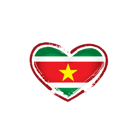 Suriname national flag, vector illustration on a white backgroundのイラスト素材