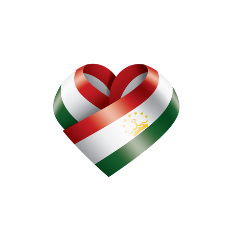 Tajikistan national flag, vector illustration on a white backgroundのイラスト素材