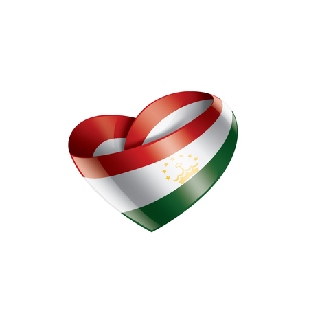 Tajikistan national flag, vector illustration on a white backgroundのイラスト素材
