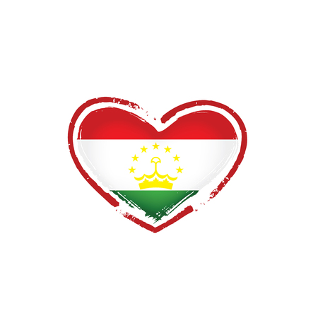 Tajikistan national flag, vector illustration on a white backgroundのイラスト素材