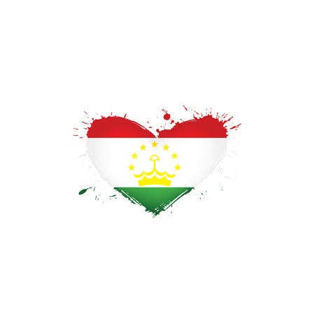 Tajikistan flag, vector illustration on a white backgroundのイラスト素材