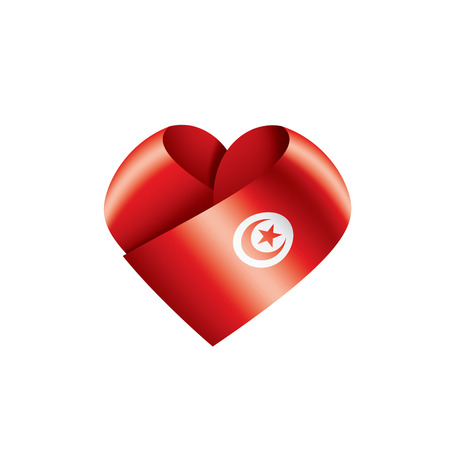 Tunisia national flag, vector illustration on a white backgroundのイラスト素材