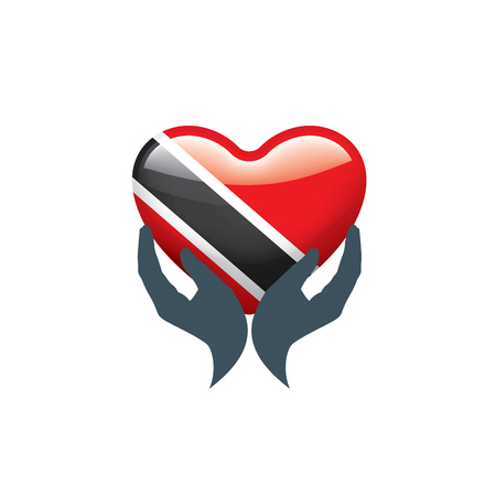 trinidad and tobago national flag, vector illustration on a white backgroundのイラスト素材