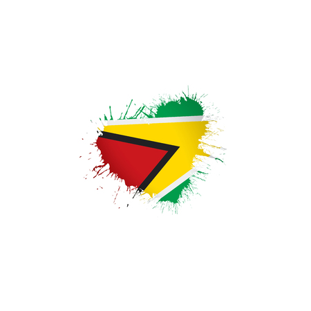Guyana national flag, vector illustration on a white backgroundのイラスト素材