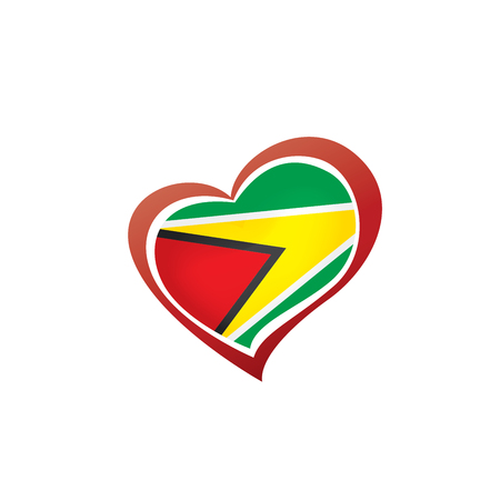 Guyana national flag, vector illustration on a white backgroundのイラスト素材