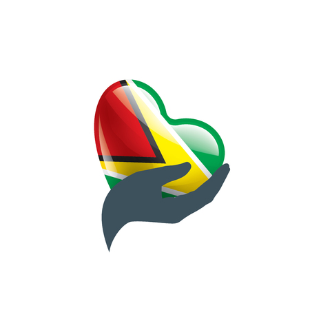 Guyana national flag, vector illustration on a white backgroundのイラスト素材