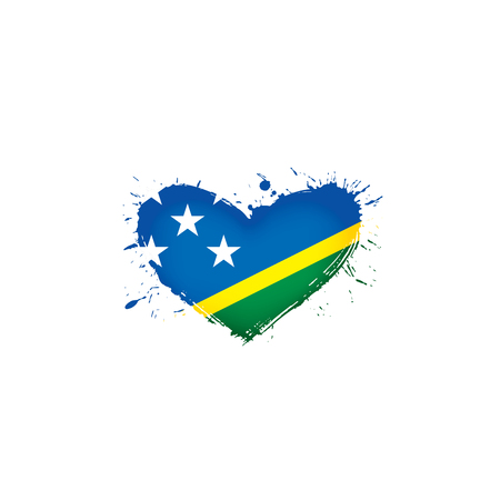 Solomon Islands national flag, vector illustration on a white backgroundのイラスト素材