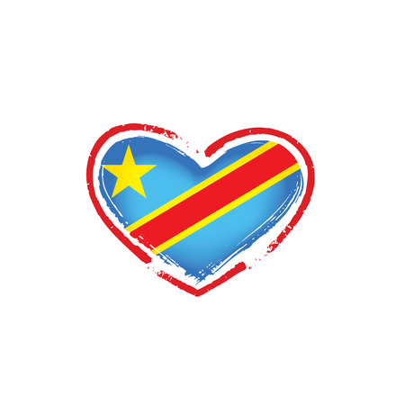 Democratic Republic of the Congo national flag, vector illustration on a white backgroundのイラスト素材