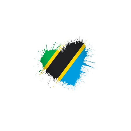 Tanzania national flag, vector illustration on a white backgroundのイラスト素材