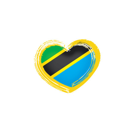 Tanzania national flag, vector illustration on a white backgroundのイラスト素材