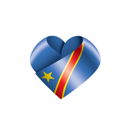 Democratic Republic of the Congo national flag, vector illustration on a white backgroundのイラスト素材