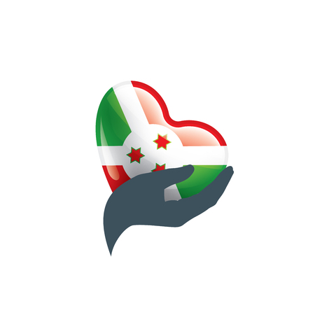 Burundi national flag, vector illustration on a white backgroundのイラスト素材