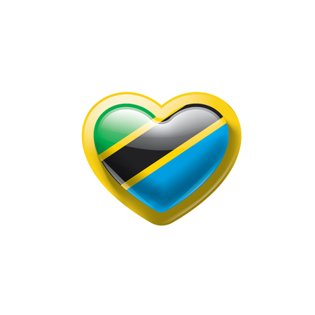 Tanzania national flag, vector illustration on a white backgroundのイラスト素材