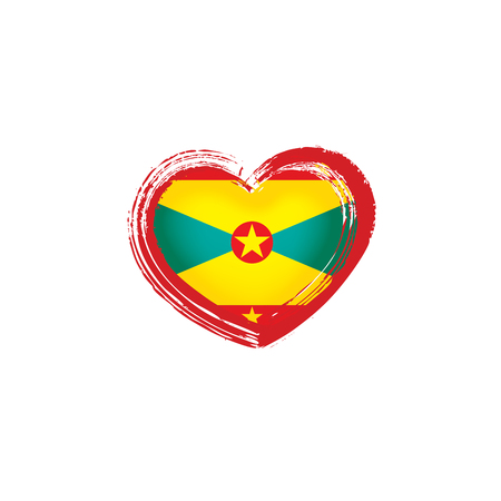 Grenada national flag, vector illustration on a white backgroundのイラスト素材