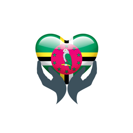 Dominica national flag, vector illustration on a white backgroundのイラスト素材